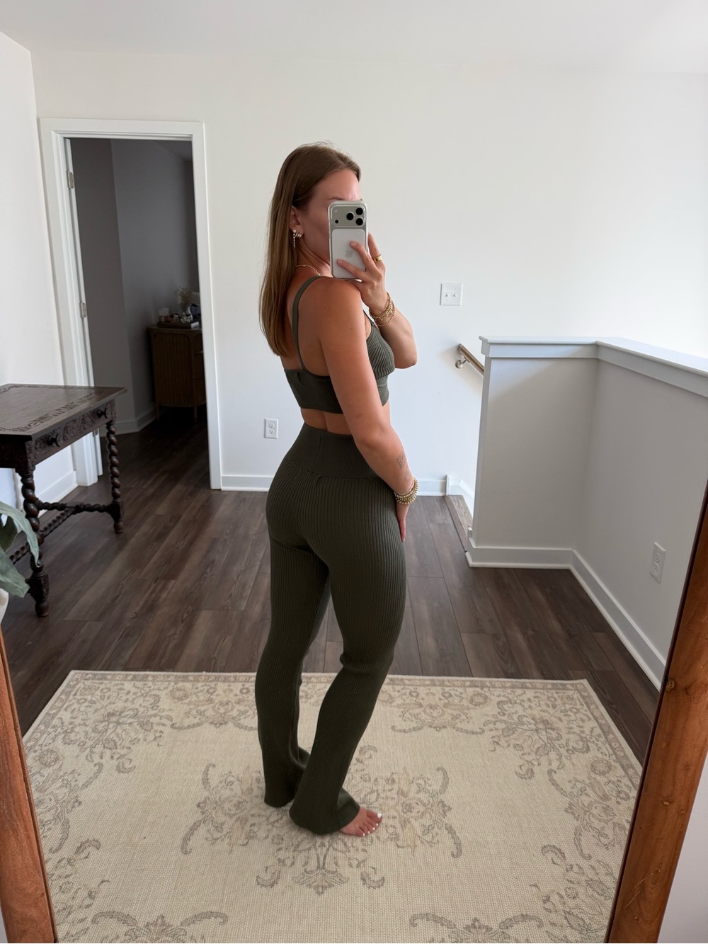 Beach Riot Olive Ribbed Wide Leg Pants - Picture 3 of 4